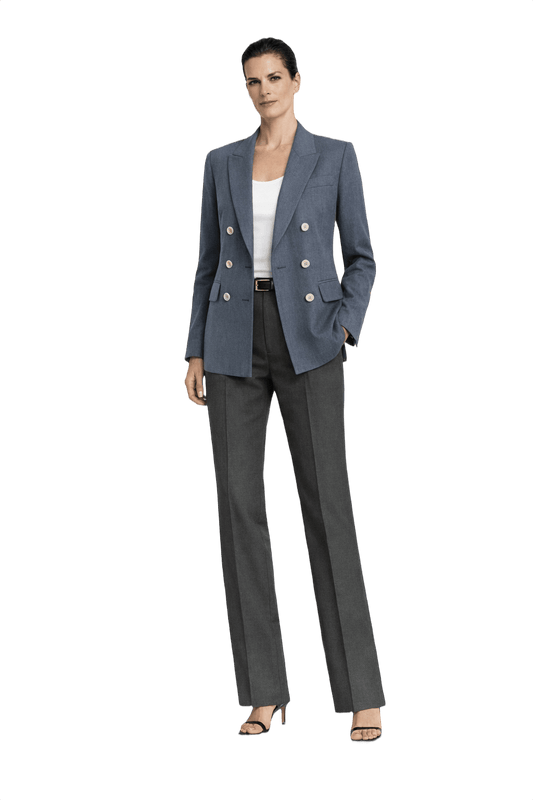 1990s Dark Blue Linen Blazer - Model