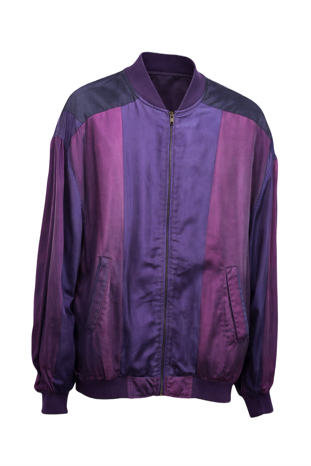 1990s Purple Satin Jacket - Front View
