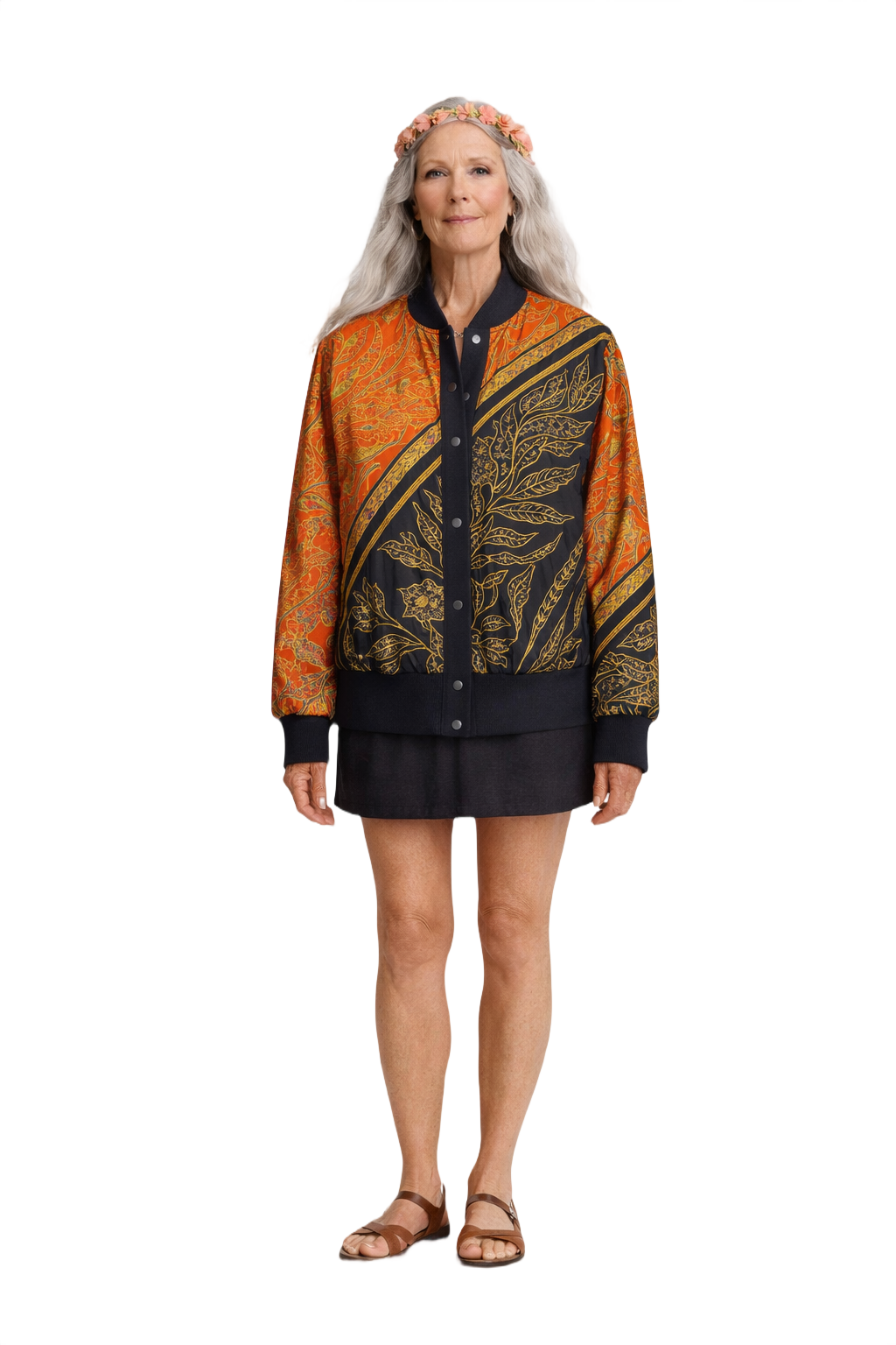 1970s Multicolor Silk Jacket - Model