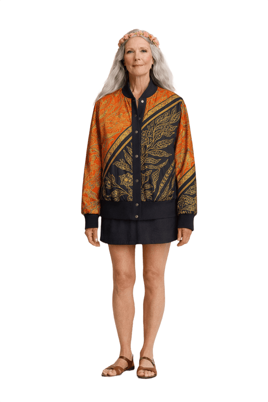 1970s Multicolor Silk Jacket - Model