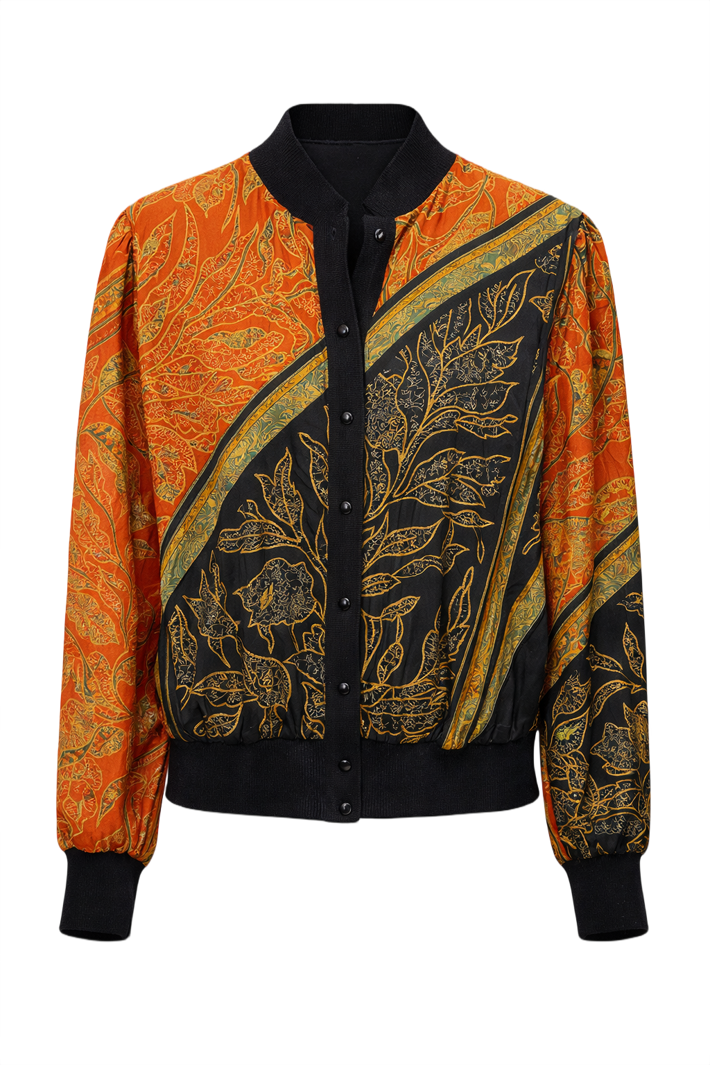 1970s Multicolor Silk Jacket - Front View