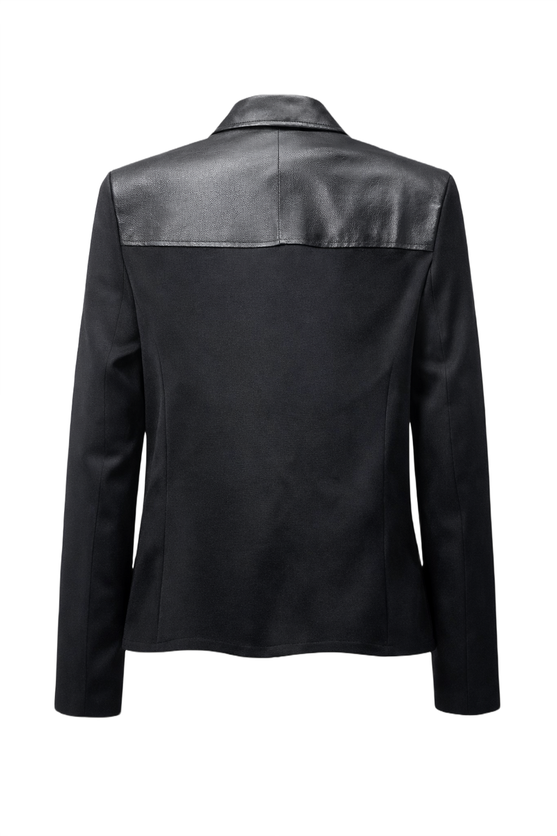 1990s Black Leather Jacket - Back View