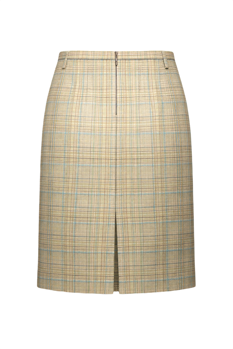1960s Cream Wool Skirt - Back View