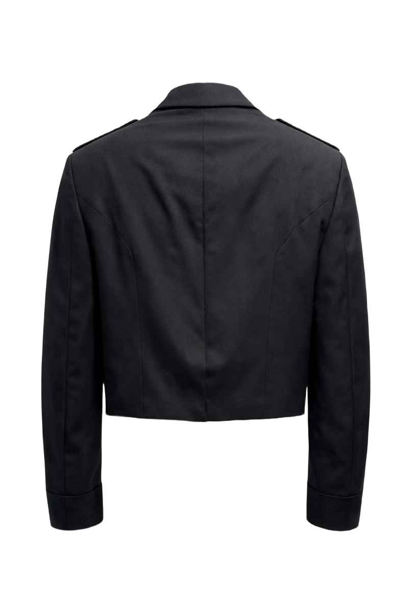1940s Black Wool Jacket - Back View