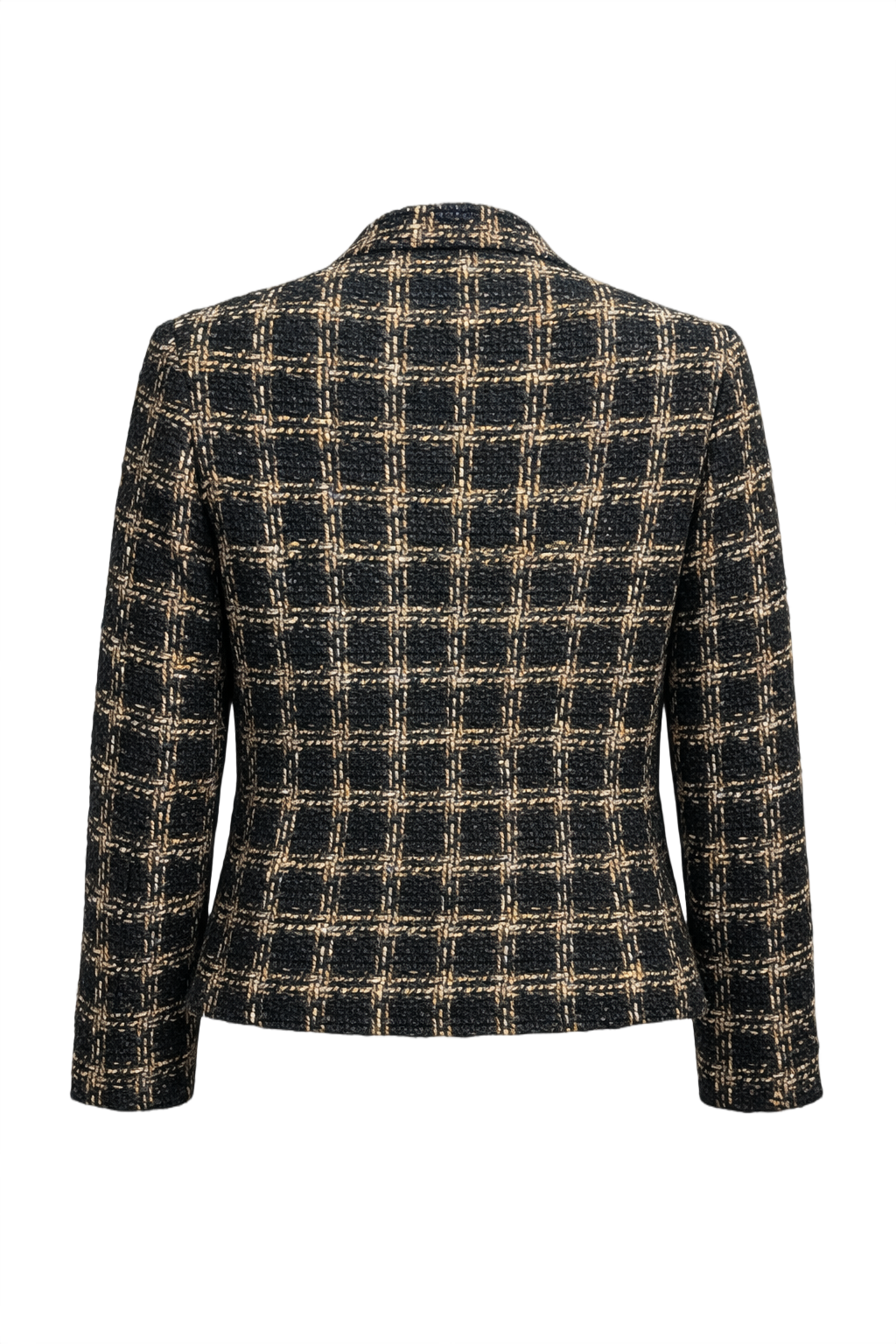 1980s Black Wool Blend Jacket - Back View