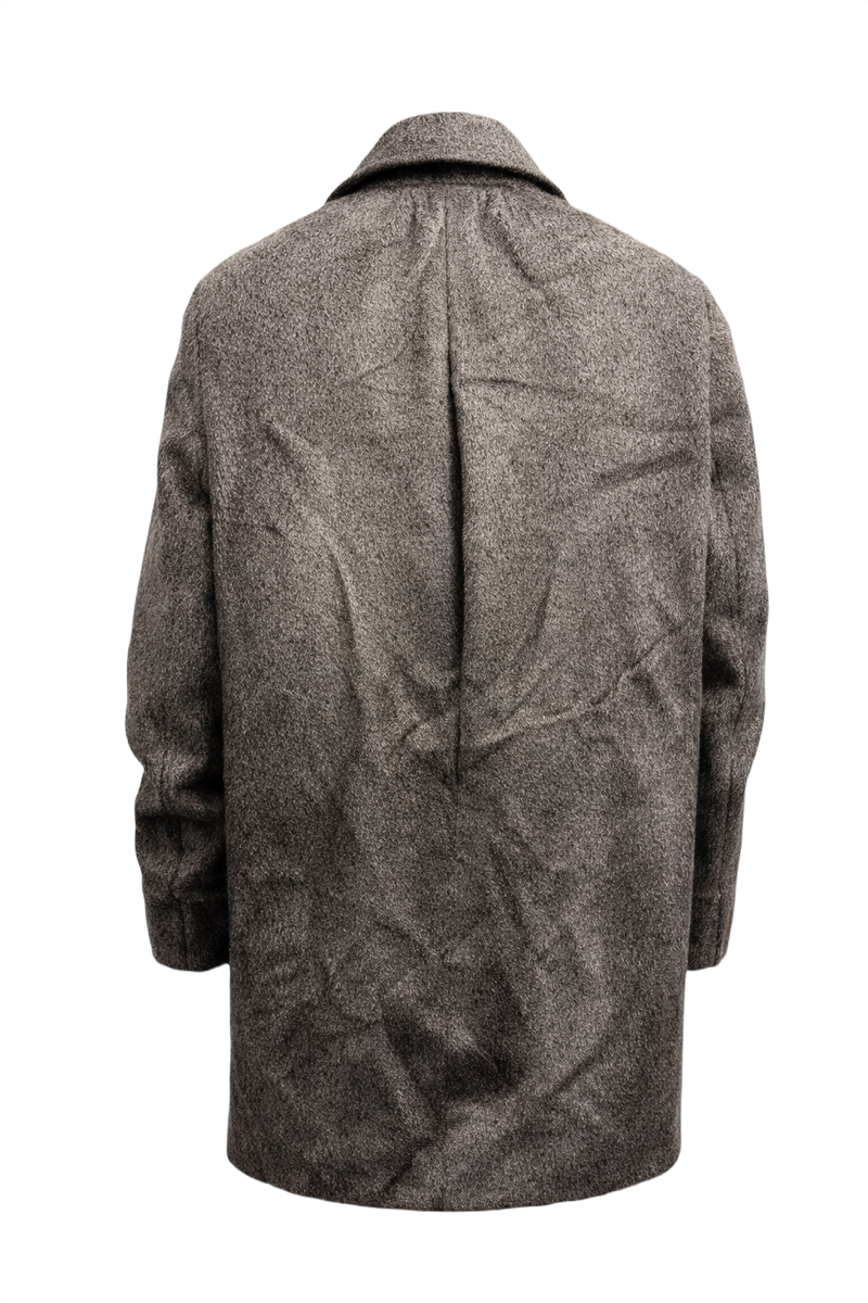 1980s Grey Faux Fur Coat - Back View
