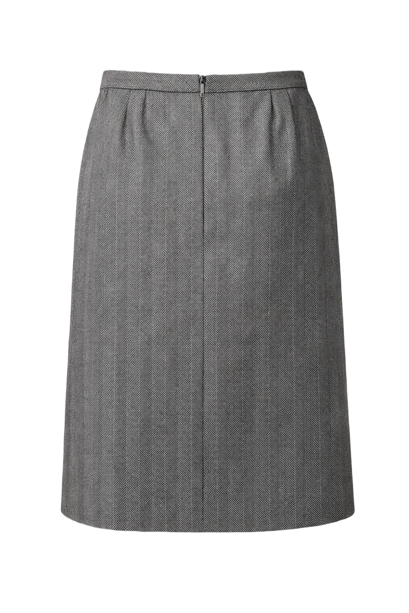1990s Grey Wool Blend Skirt - Back View