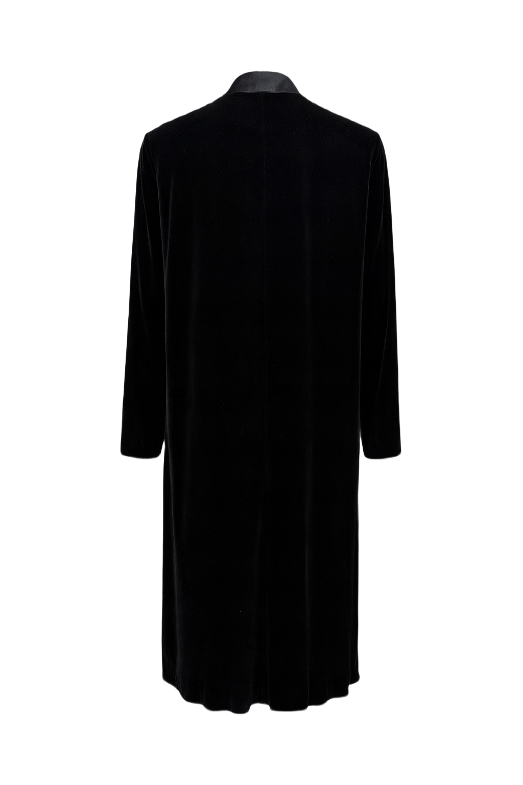 1970s Black Velvet Coat - Back View