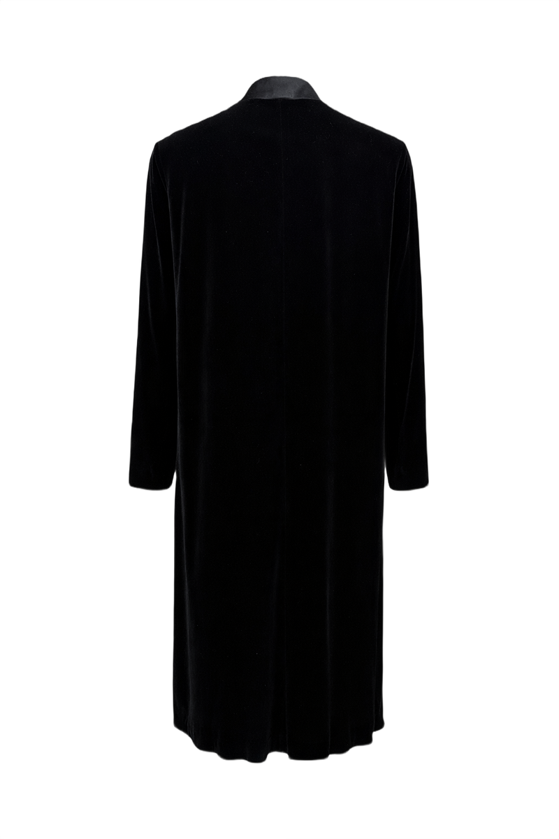 1970s Black Velvet Coat - Back View