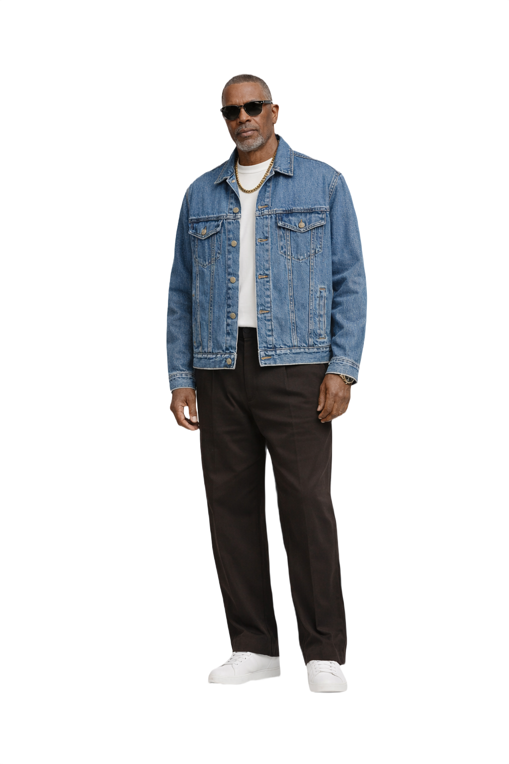 1990s Blue Denim Jacket - Model