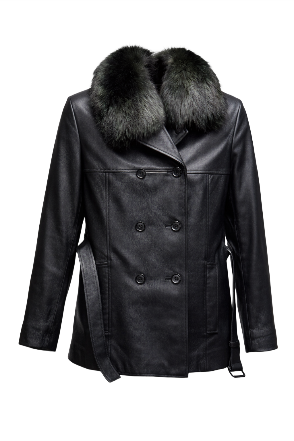1990s Black Leather Jacket - Front View
