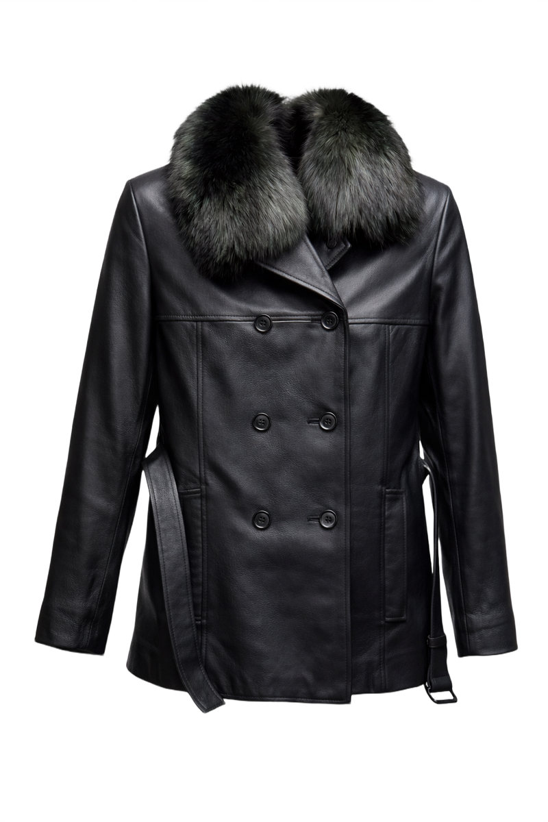 1990s Black Leather Jacket - Front View
