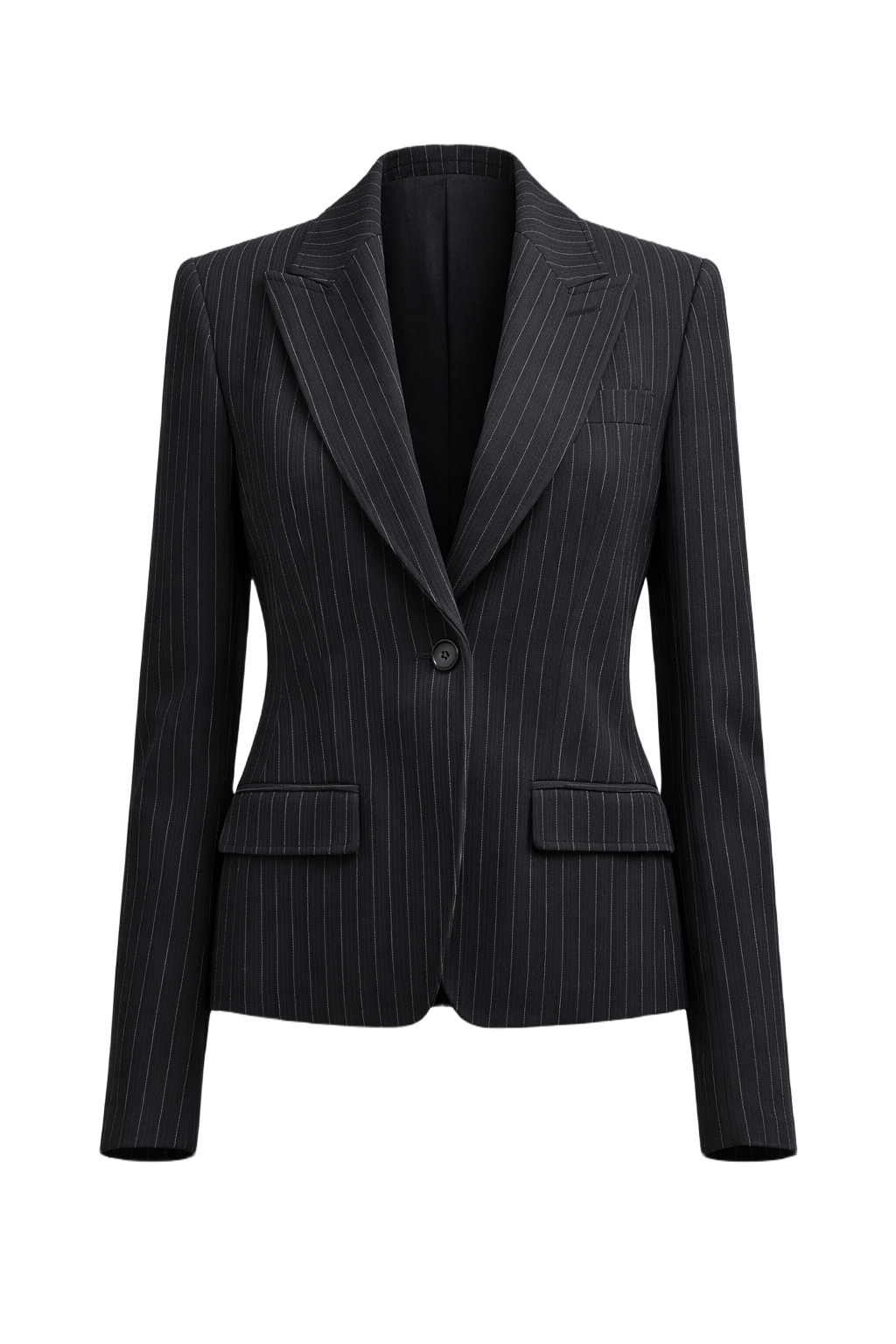 1990s Black Wool Blazer - Front View