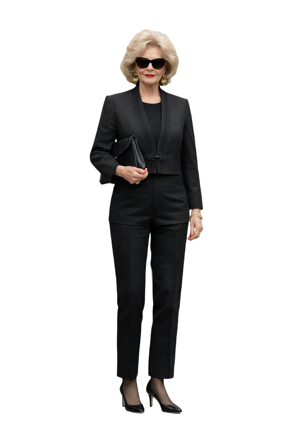 1980s Black Wool Jacket - Model