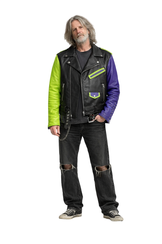 1990s Black Leather Jacket - Model