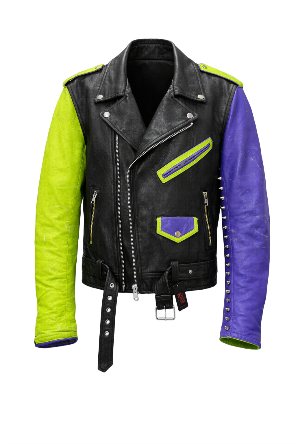 1990s Black Leather Jacket - Front View