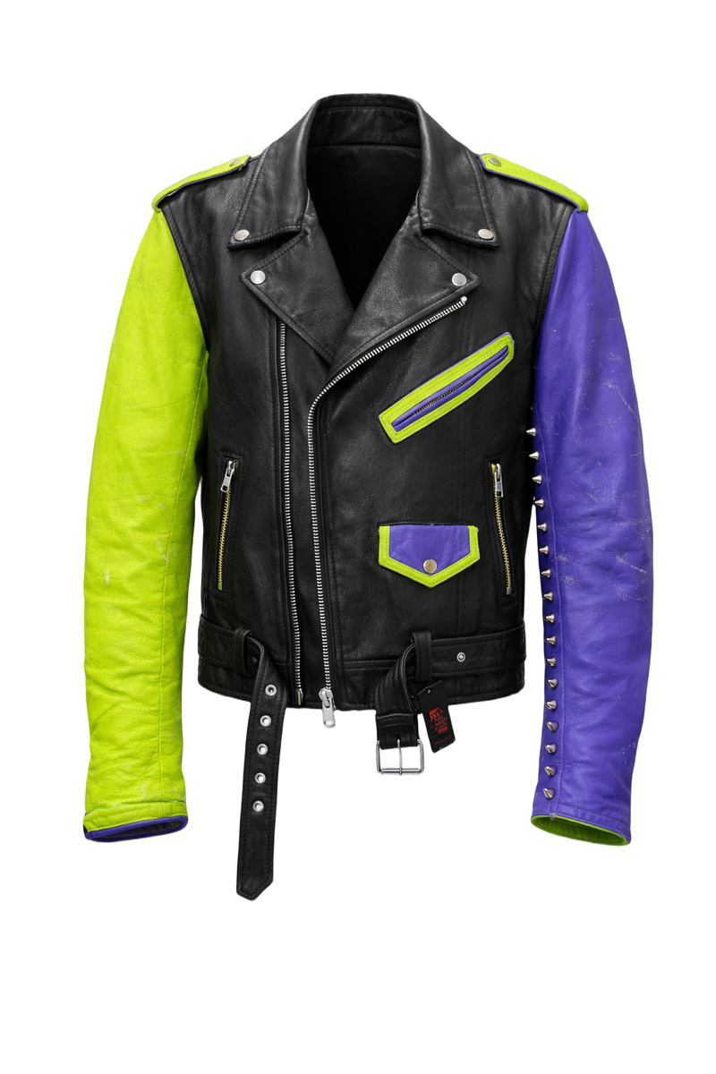1990s Black Leather Jacket - Front View