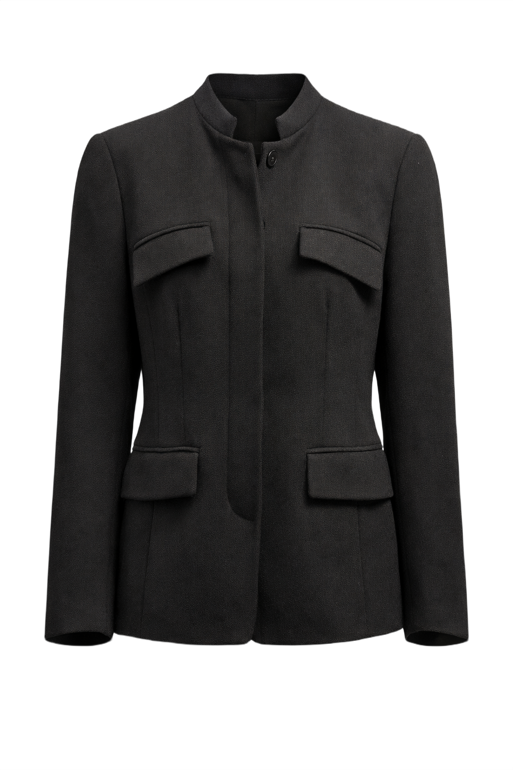 1980s Charcoal Grey Wool Blazer - Front View