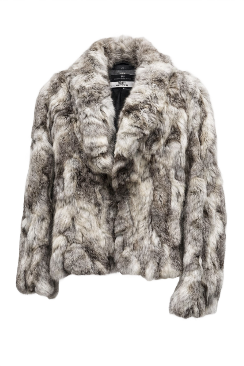 1980s Gray Fur Coat - Front View