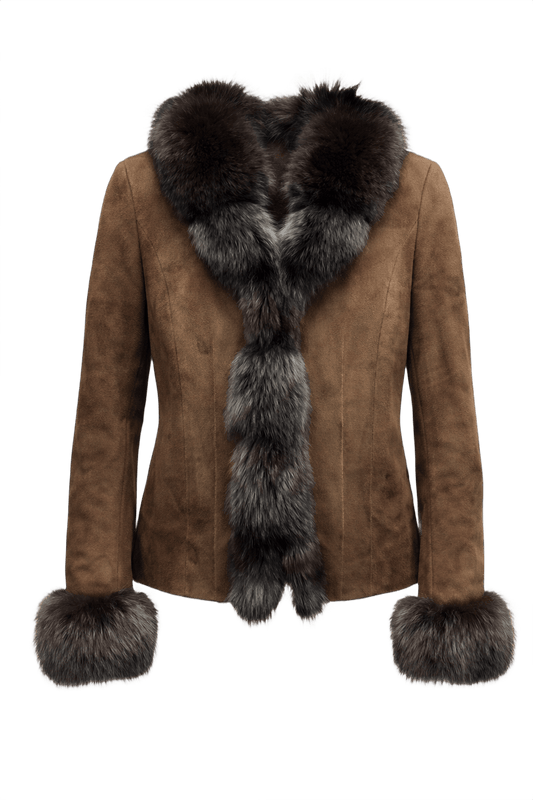 1970s Brown Suede Jacket - Front View