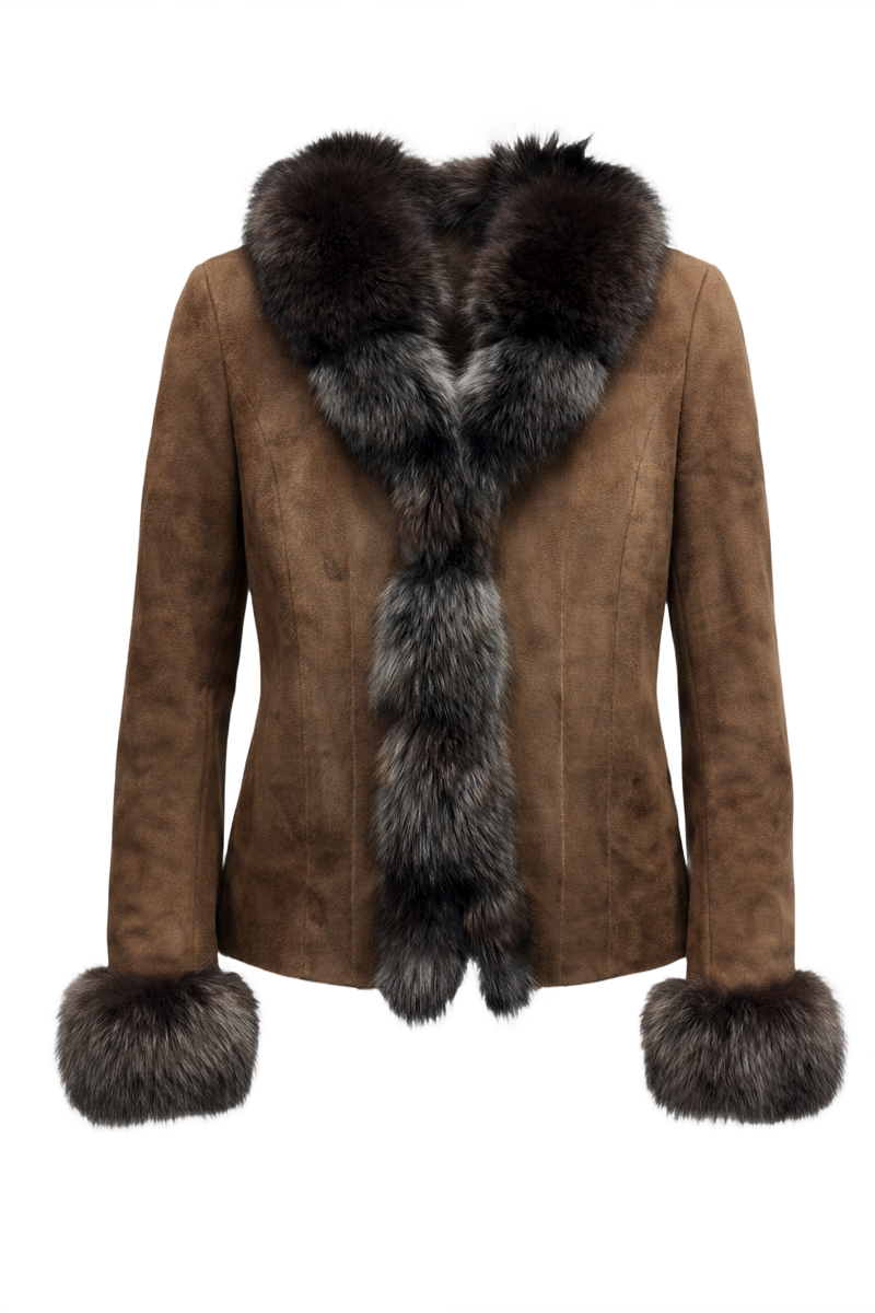 1970s Brown Suede Jacket - Front View