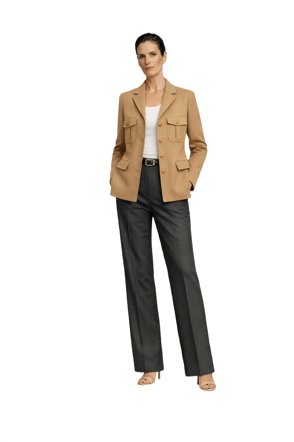 1990s Beige Wool Blazer - Model