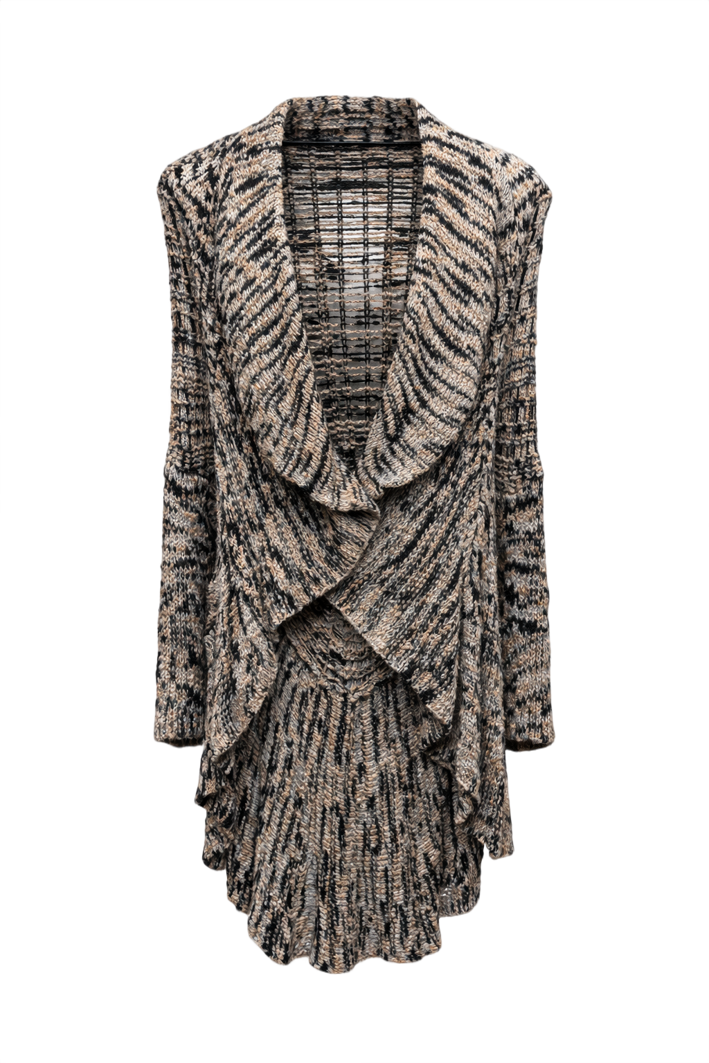 1970s Black Knit Cardigan - Front View