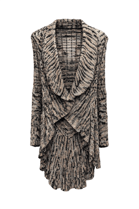 1970s Black Knit Cardigan - Front View