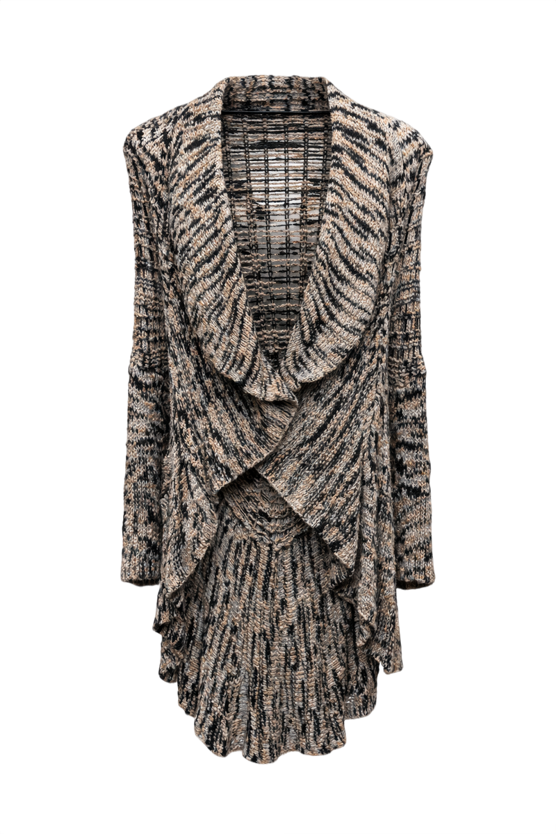 1970s Black Knit Cardigan - Front View