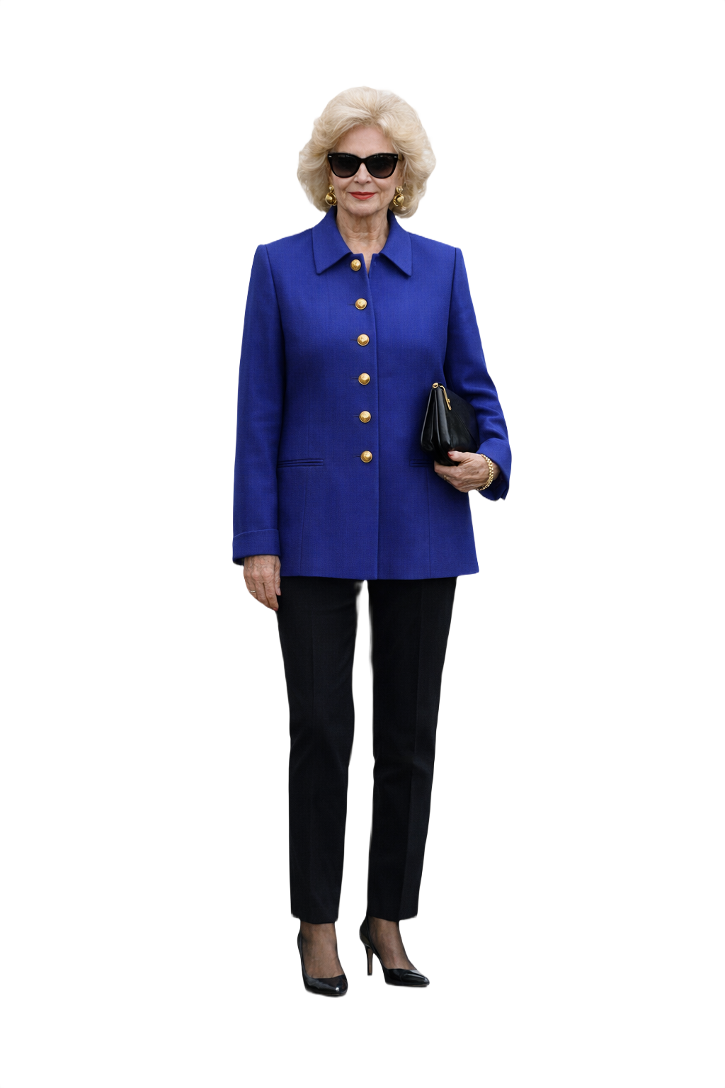 1980s Royal Blue Wool Jacket - Model