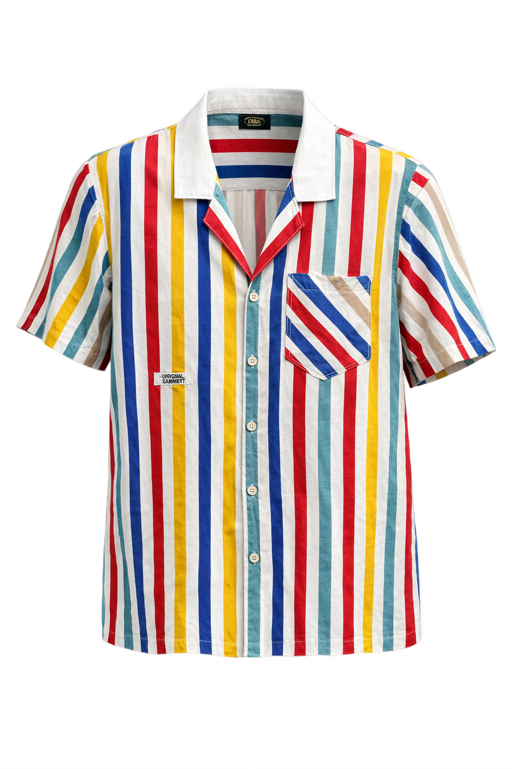 1970s Multi-Color Cotton Shirt - Front View