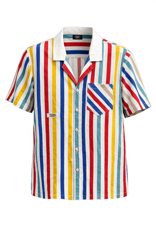 1970s Multi-Color Cotton Shirt - Front View