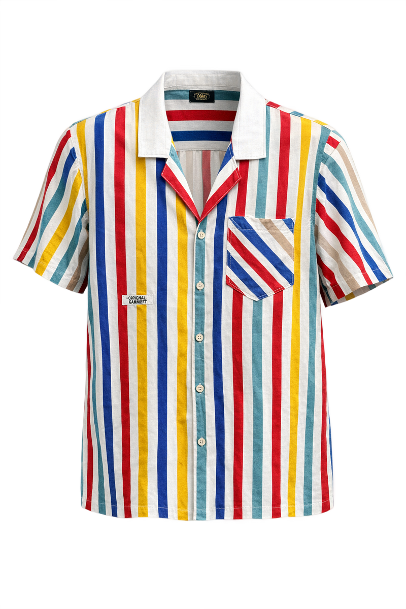 1970s Multi-Color Cotton Shirt - Front View