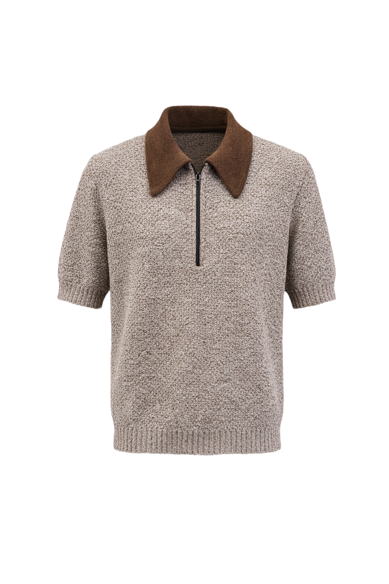 1970s Brown Knit Sweater - Front View