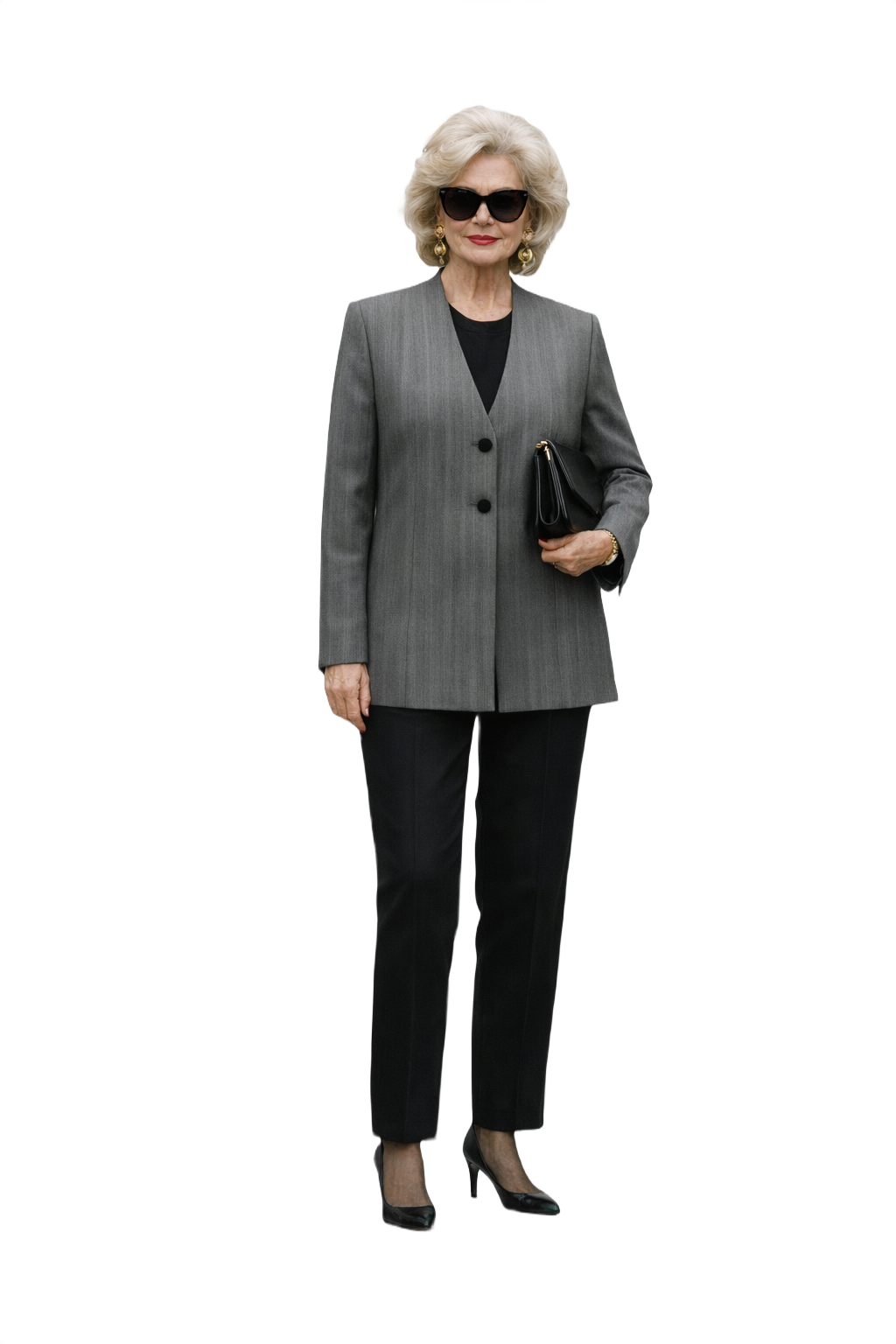 1980s Gray Wool Blazer - Model