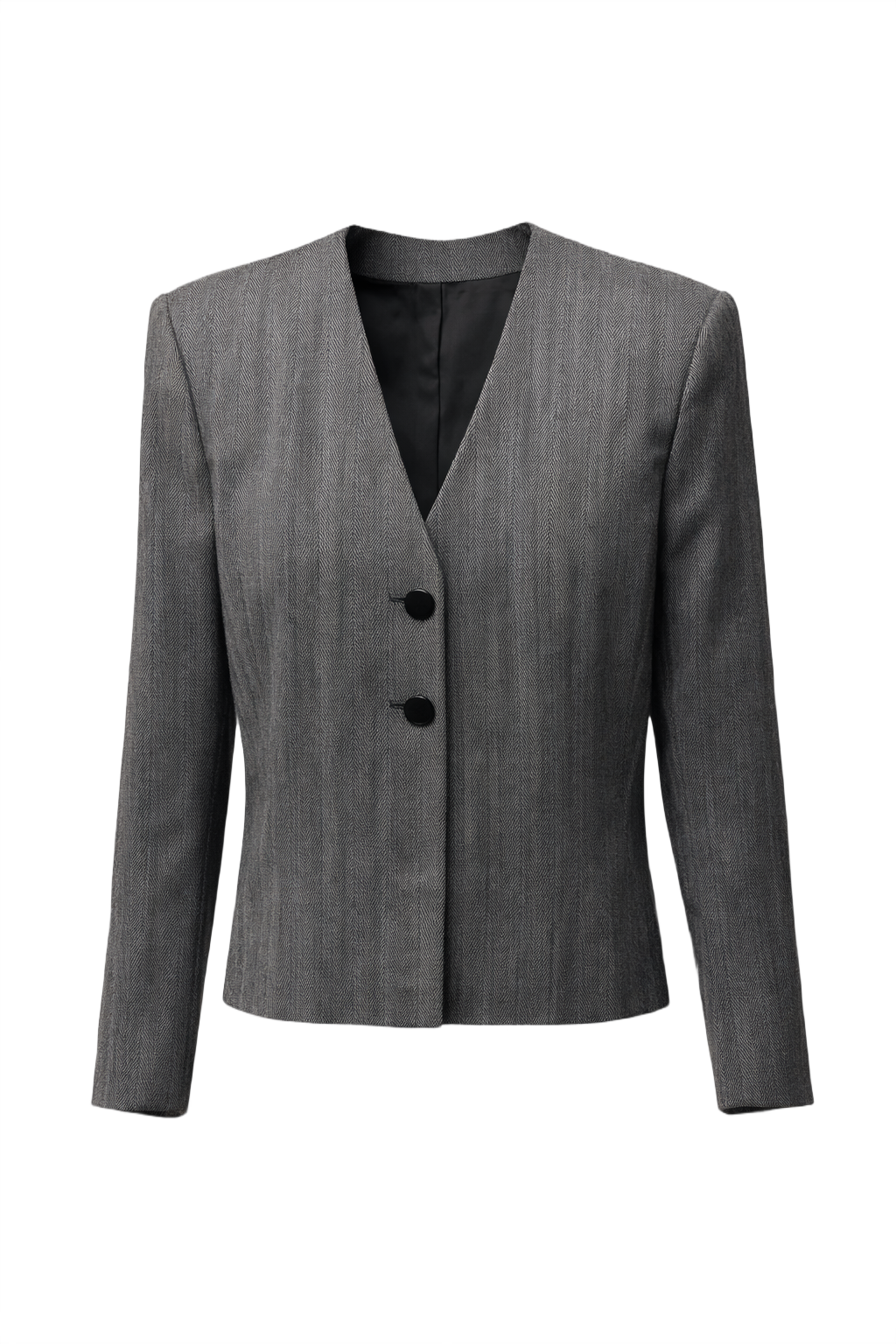 1980s Gray Wool Blazer - Front View