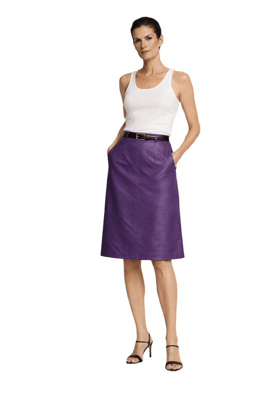 1990s Purple Leather Skirt - Model