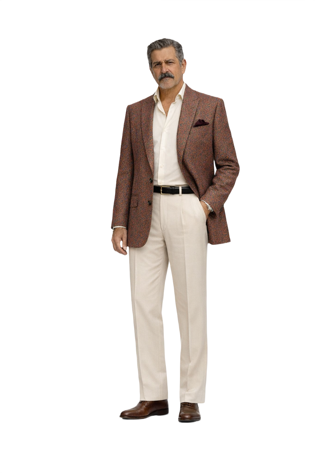 1980s Burgundy Wool Blend Blazer - Model