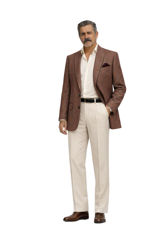 1980s Burgundy Wool Blend Blazer - Model