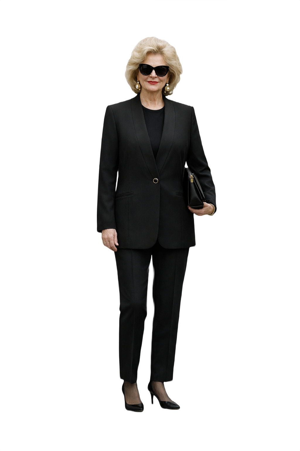 1980s Black Wool Blazer - Model