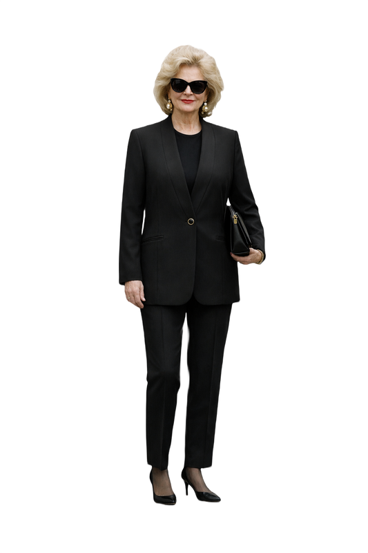 1980s Black Wool Blazer - Model