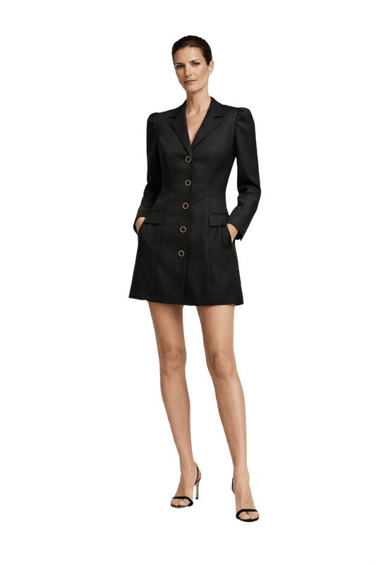 1990s Black Chanel Mini Dress - Model