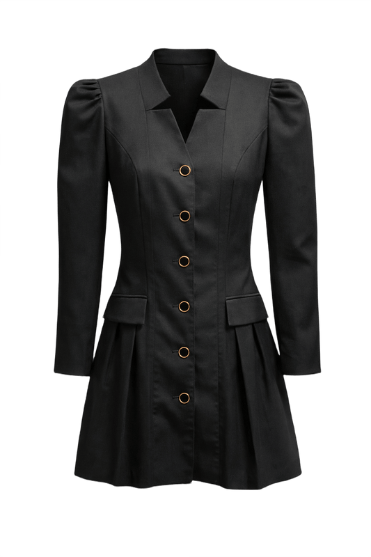 1990s Black Chanel Mini Dress - Front View