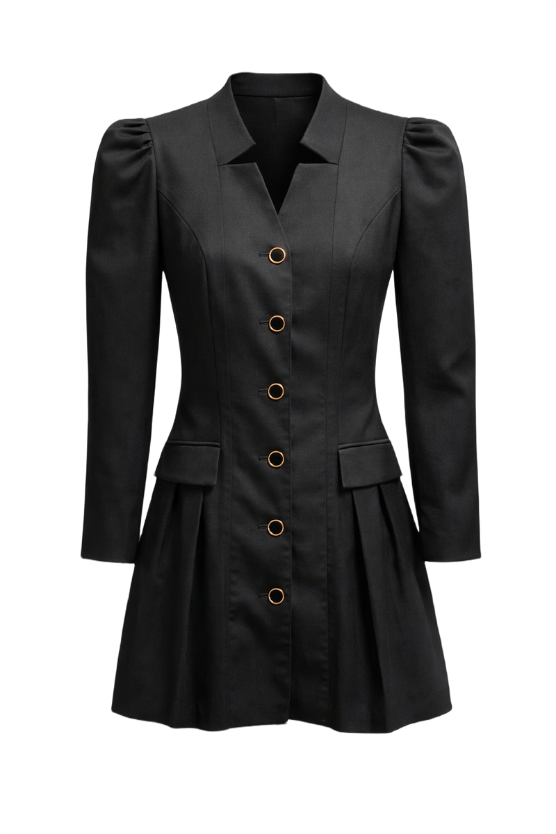 1990s Black Chanel Mini Dress - Front View