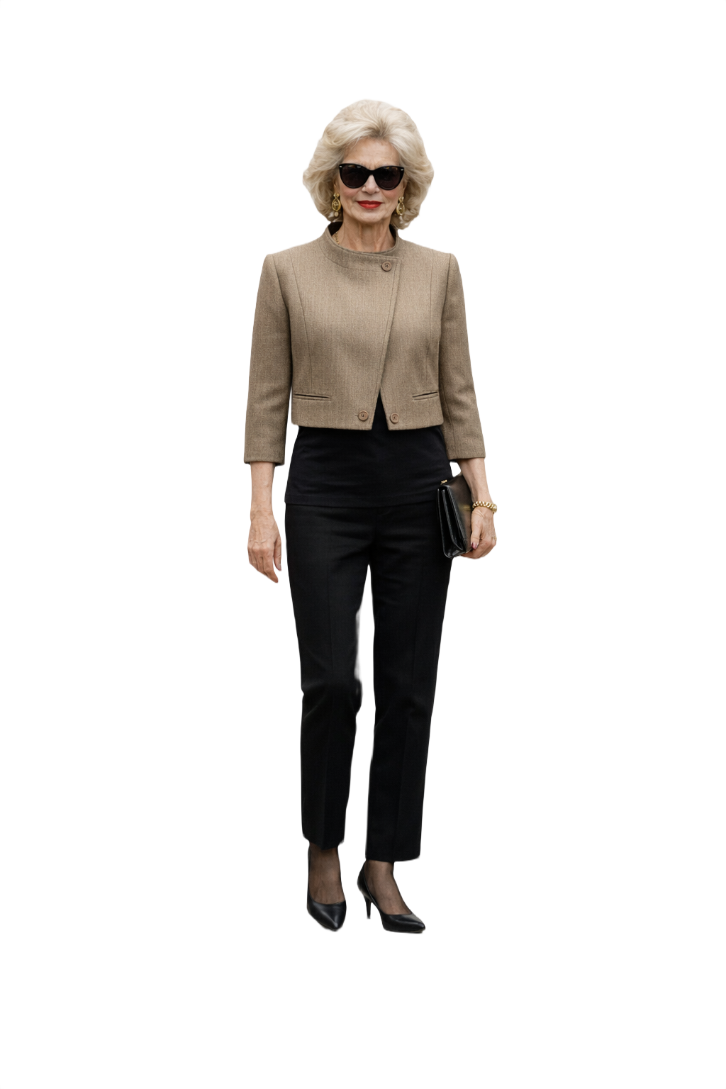 1980s Tan Wool Blazer - Model