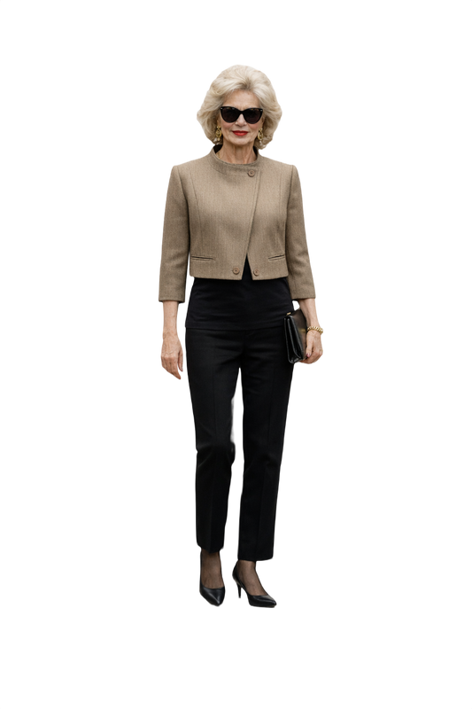 1980s Tan Wool Blazer - Model