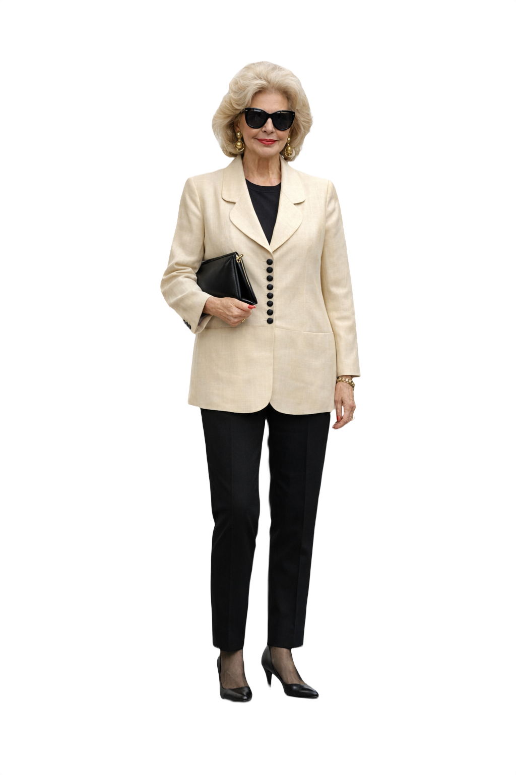 1980s Cream Silk Blazer - Model