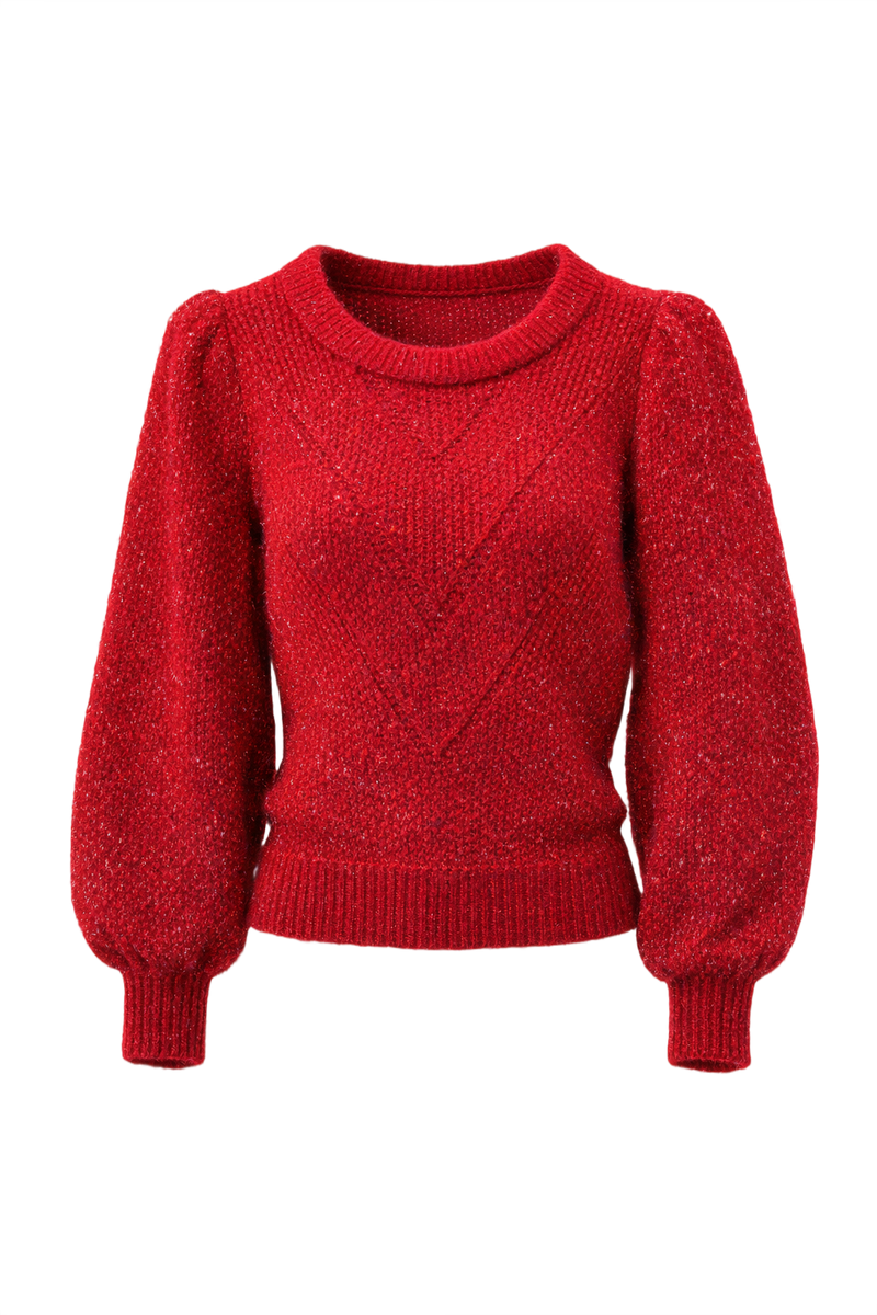 1970s Red Acrylic Sweater - Front View
