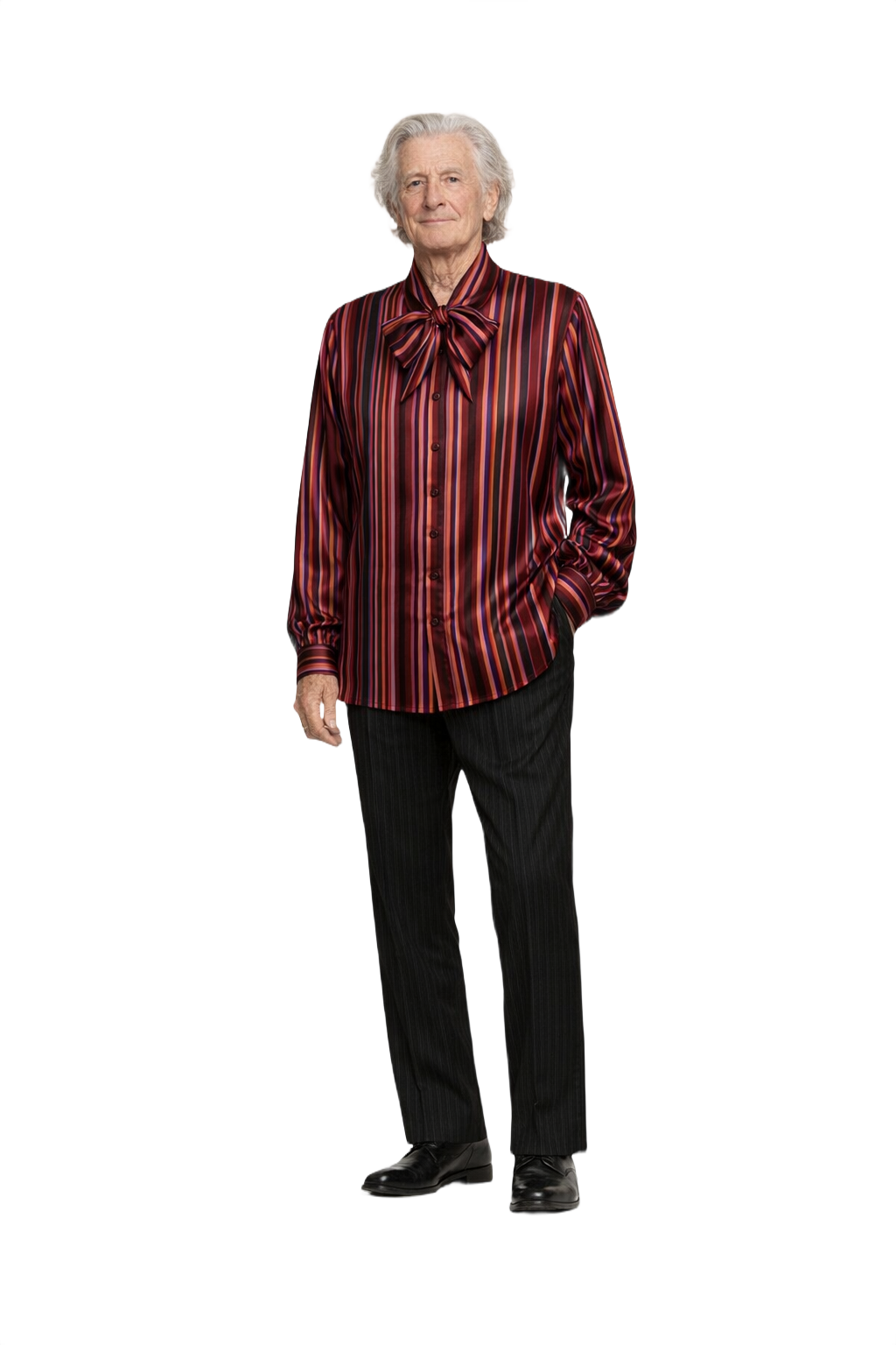 1970s Multicolor Silk Blouse - Model
