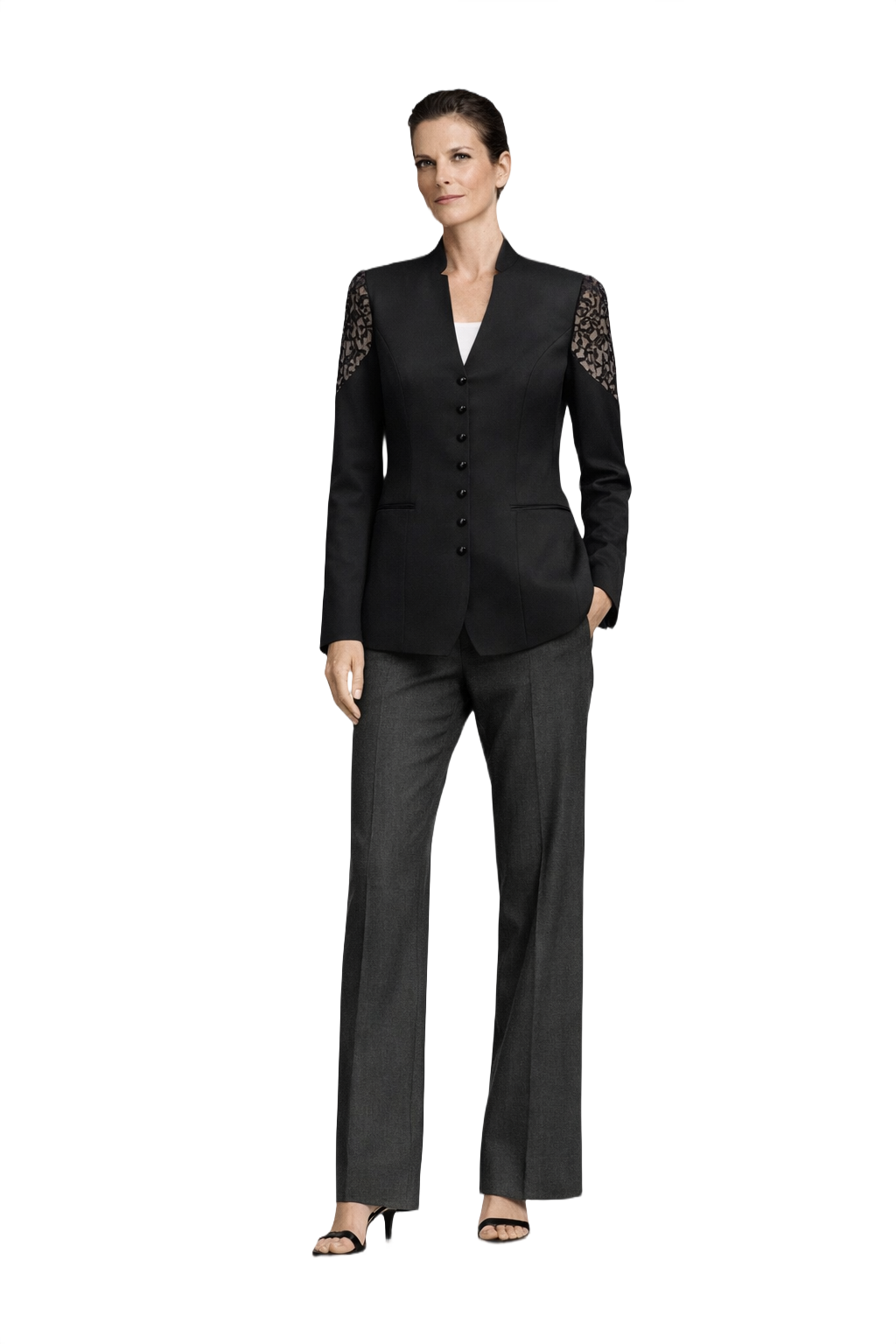 1990s Black Synthetic Blazer - Model